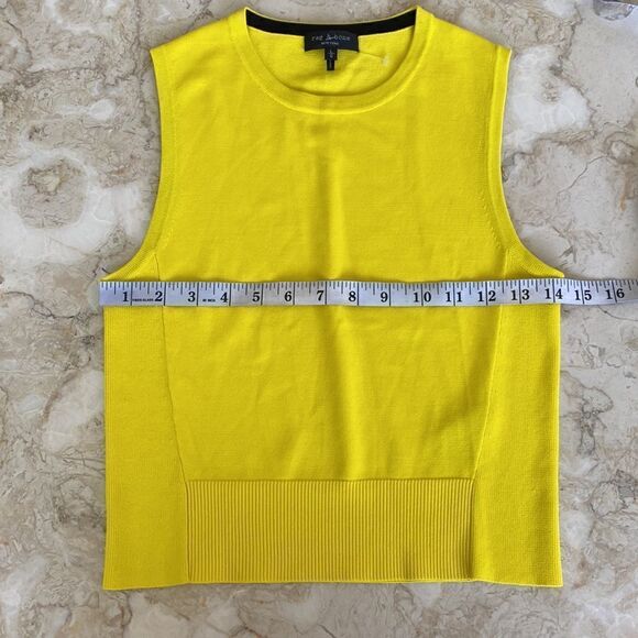 NWOT Rag & Bone Raylee Cropped Stretch Knit Tank Top Yellow - Picture 10 of 13